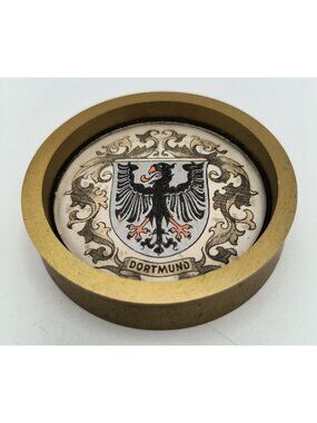 Brass German Coat Of Arms Dortmund Trivet Paperweight Coaster